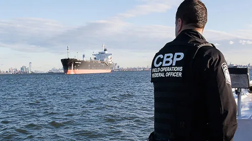 CBP Officer Surveys Port of Entry