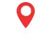 ESTA logo. A white map marker pin with a red fill at the bottom and a white dot at the top.