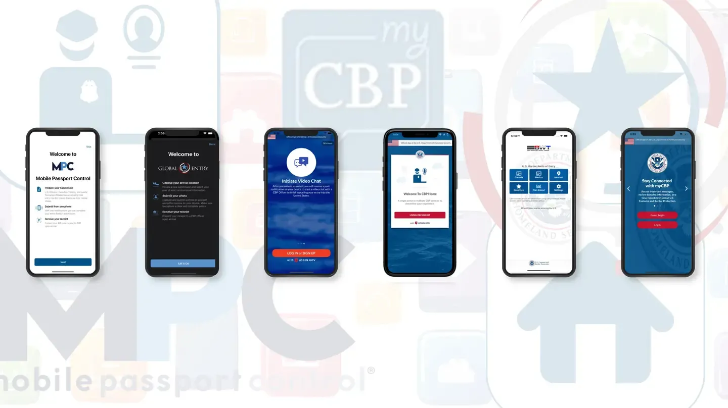 Phone screens displaying applications 
